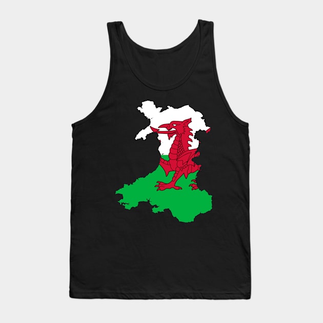 Wales Map Flag Tank Top by Historia